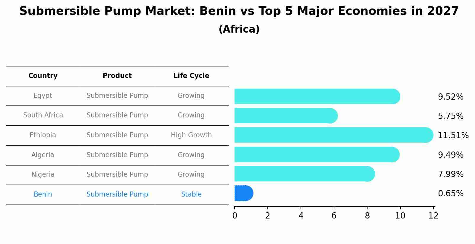 Submersible Pump Market: Benin vs Top 5 Major Economies in 2027 (Africa)