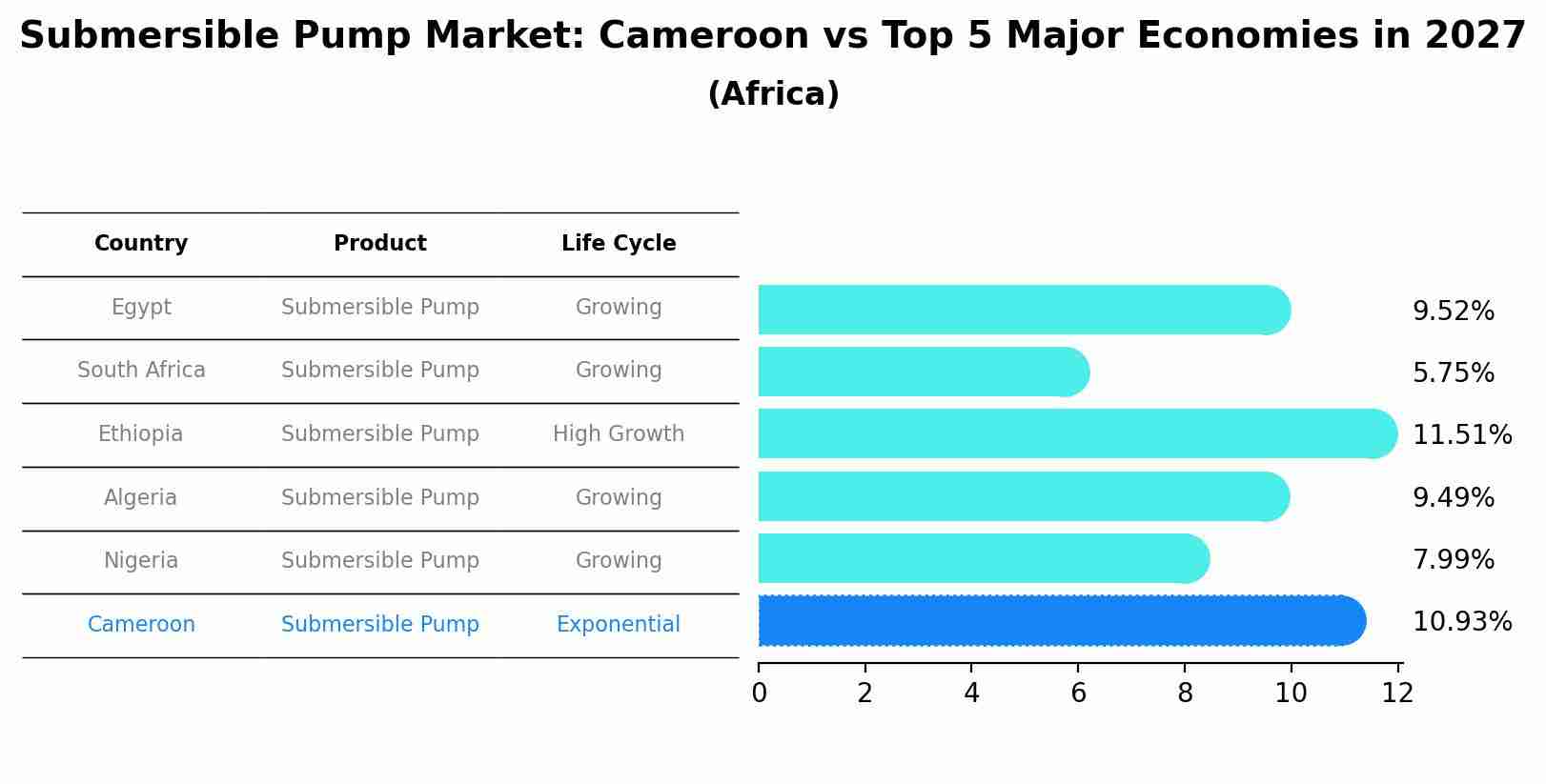 Submersible Pump Market: Cameroon vs Top 5 Major Economies in 2027 (Africa)