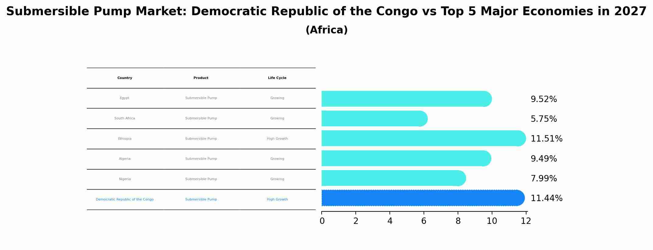Submersible Pump Market: Democratic Republic of the Congo vs Top 5 Major Economies in 2027 (Africa)