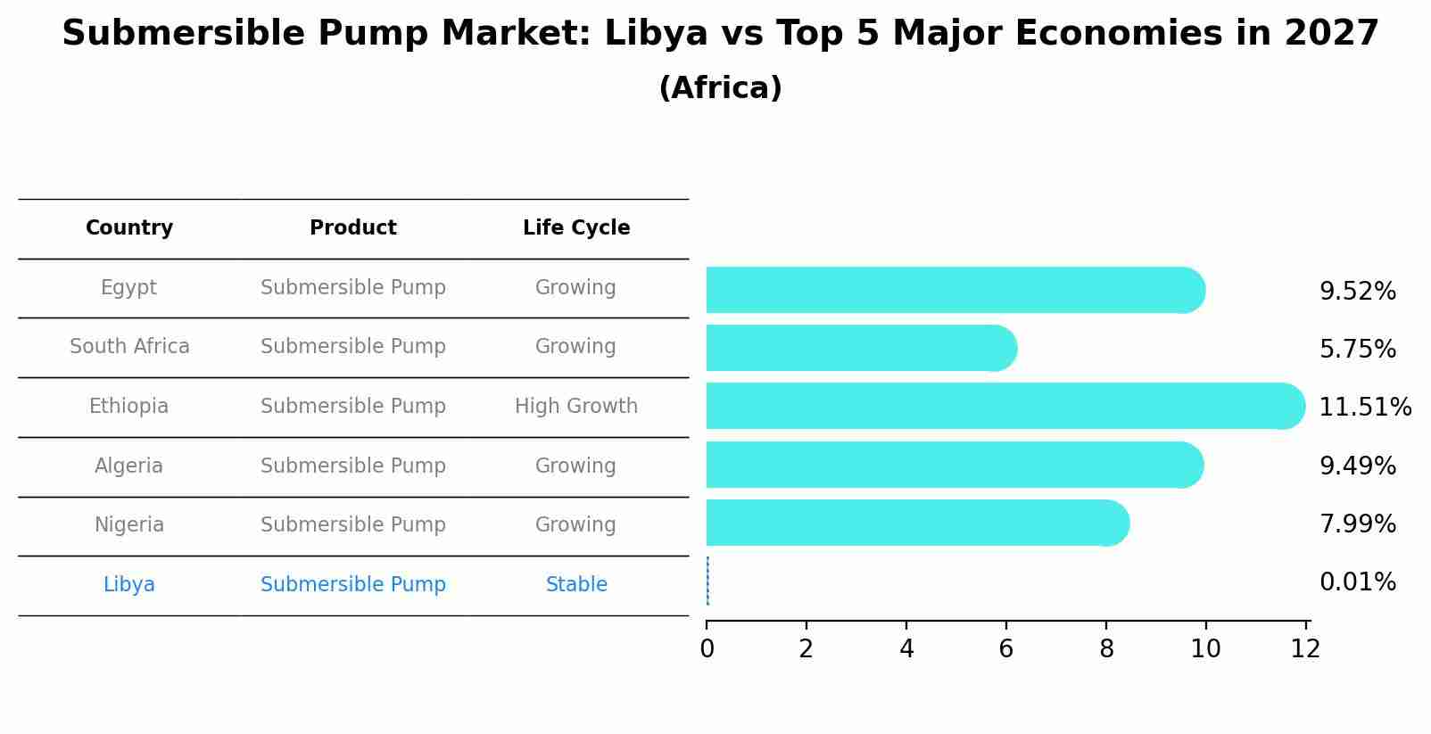 Submersible Pump Market: Libya vs Top 5 Major Economies in 2027 (Africa)