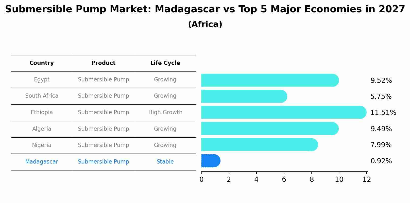 Submersible Pump Market: Madagascar vs Top 5 Major Economies in 2027 (Africa)