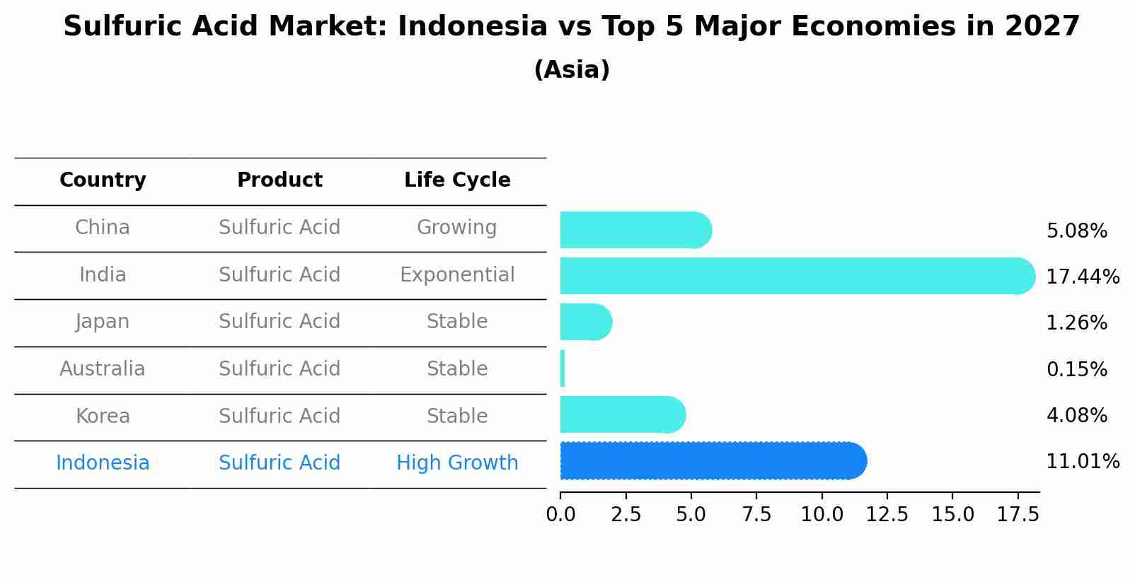 Sulfuric Acid Market: Indonesia vs Top 5 Major Economies in 2027 (Asia)