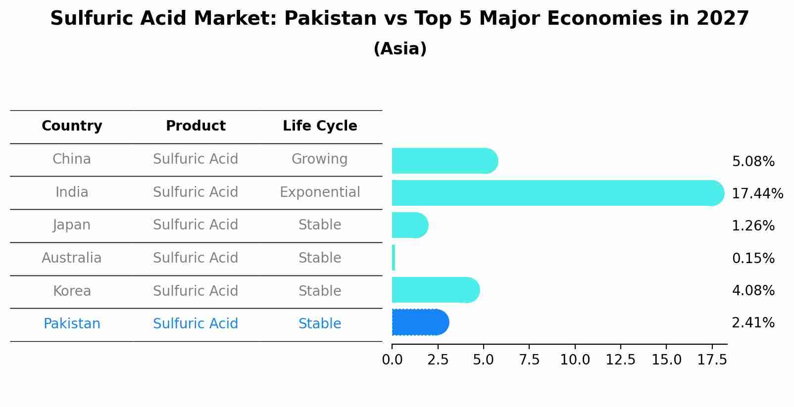 Sulfuric Acid Market: Pakistan vs Top 5 Major Economies in 2027 (Asia)