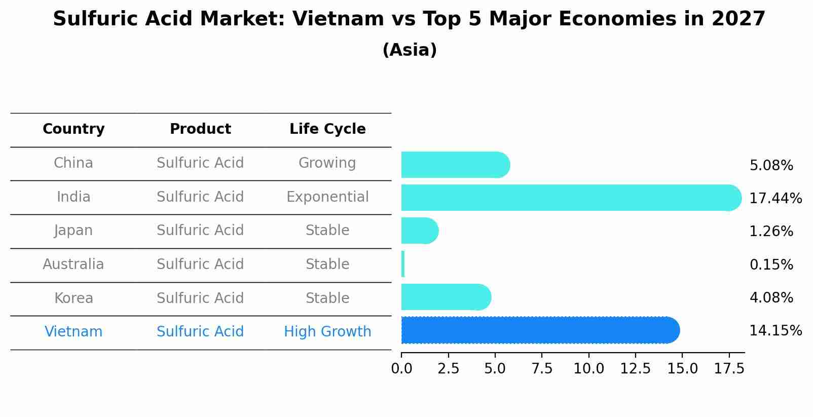 Sulfuric Acid Market: Vietnam vs Top 5 Major Economies in 2027 (Asia)