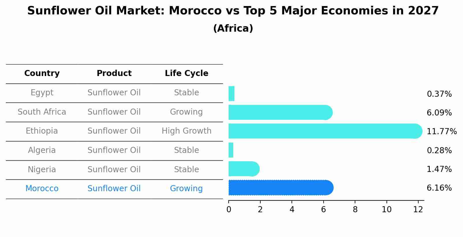 Sunflower Oil Market: Morocco vs Top 5 Major Economies in 2027 (Africa)