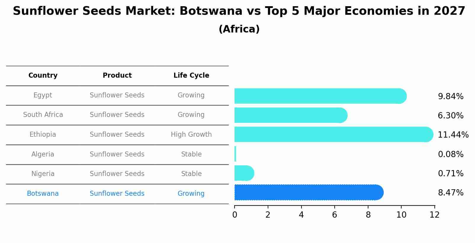 Sunflower Seeds Market: Botswana vs Top 5 Major Economies in 2027 (Africa)