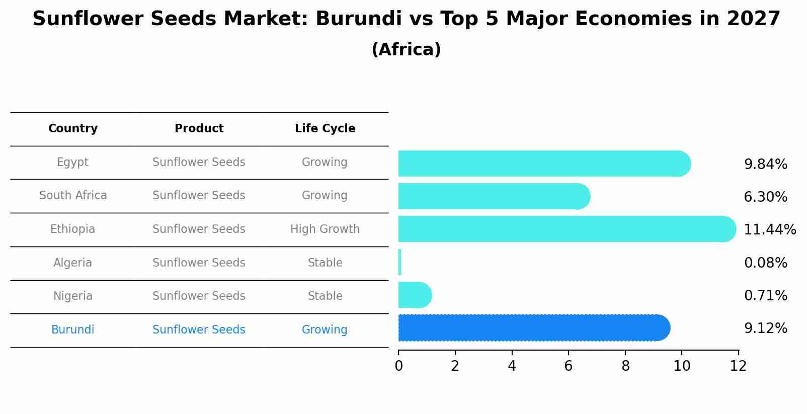 Sunflower Seeds Market: Burundi vs Top 5 Major Economies in 2027 (Africa)