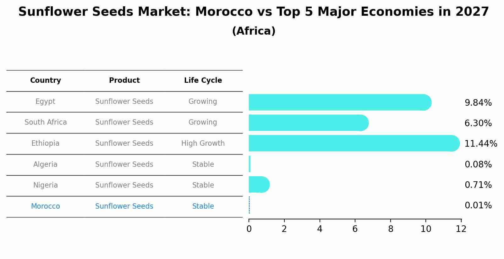 Sunflower Seeds Market: Morocco vs Top 5 Major Economies in 2027 (Africa)