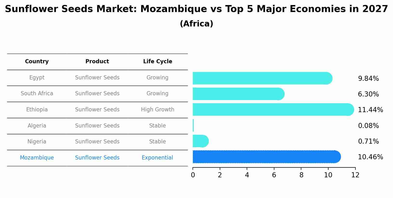 Sunflower Seeds Market: Mozambique vs Top 5 Major Economies in 2027 (Africa)