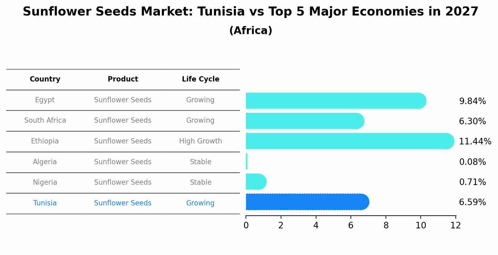 Sunflower Seeds Market: Tunisia vs Top 5 Major Economies in 2027 (Africa)
