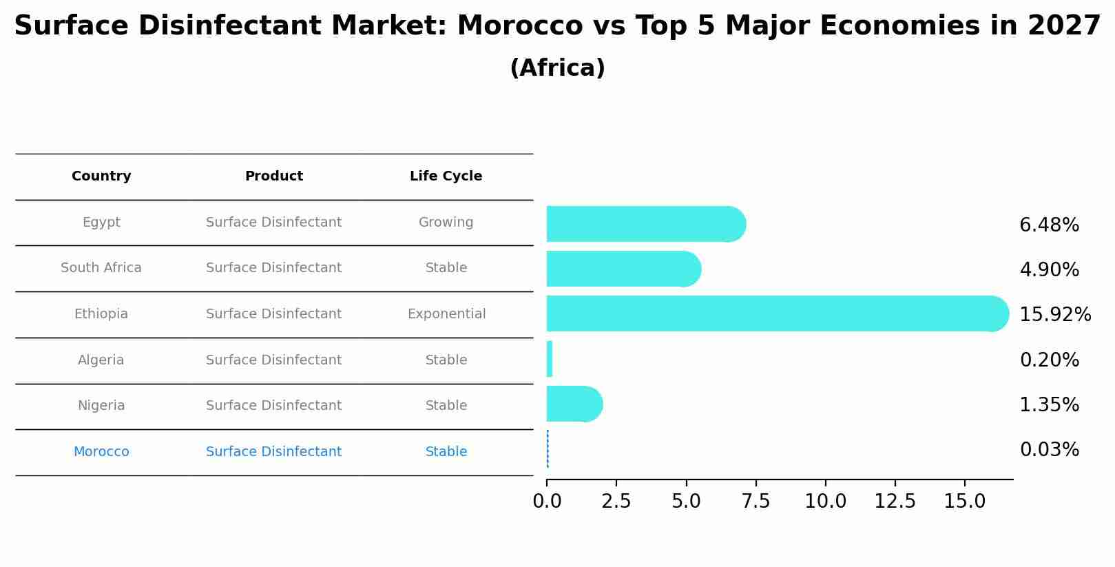 Surface Disinfectant Market: Morocco vs Top 5 Major Economies in 2027 (Africa)