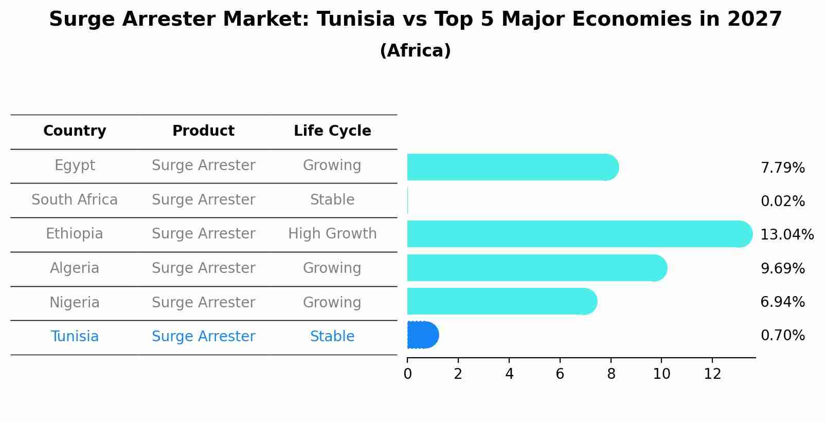 Surge Arrester Market: Tunisia vs Top 5 Major Economies in 2027 (Africa)