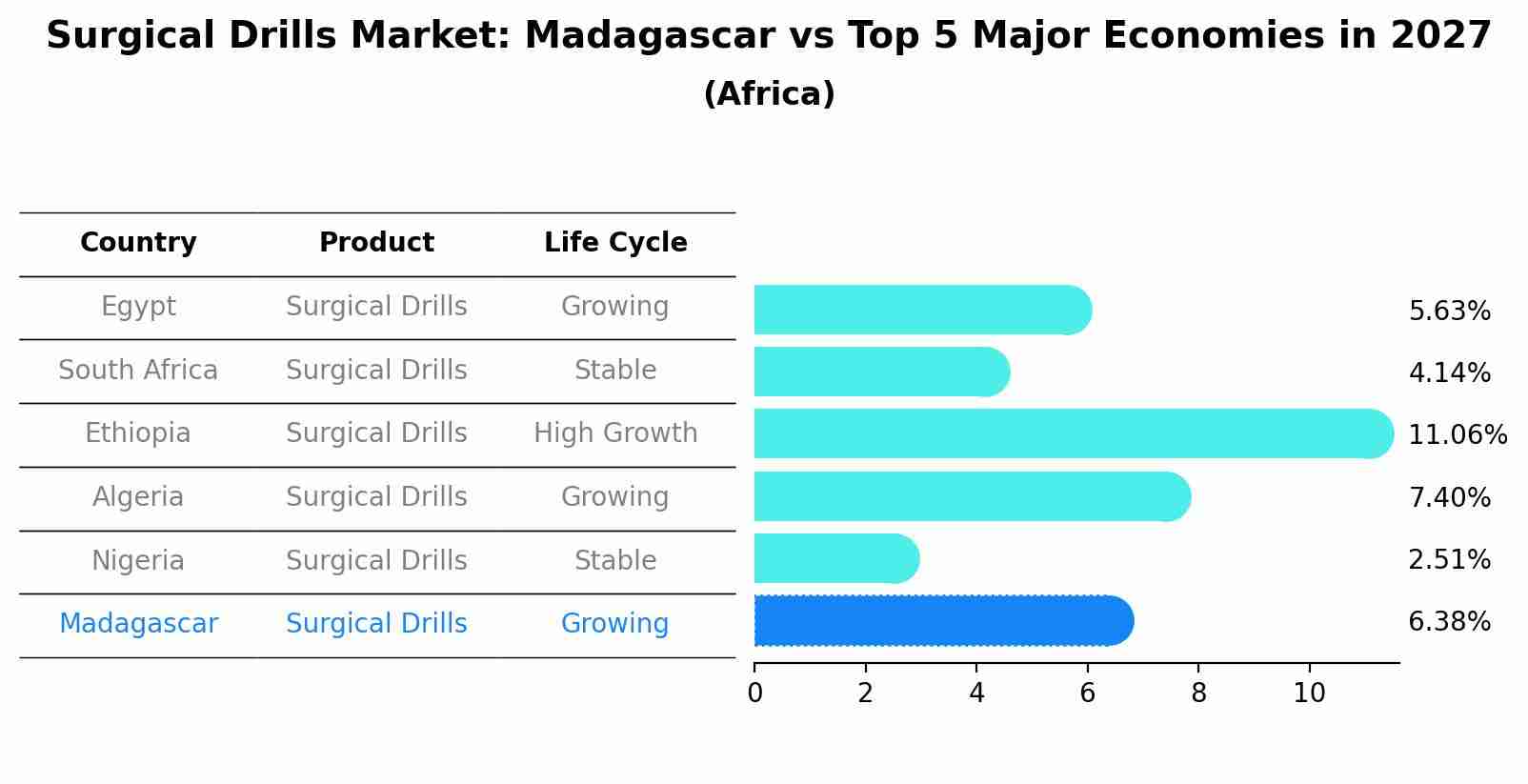 Surgical Drills Market: Madagascar vs Top 5 Major Economies in 2027 (Africa)