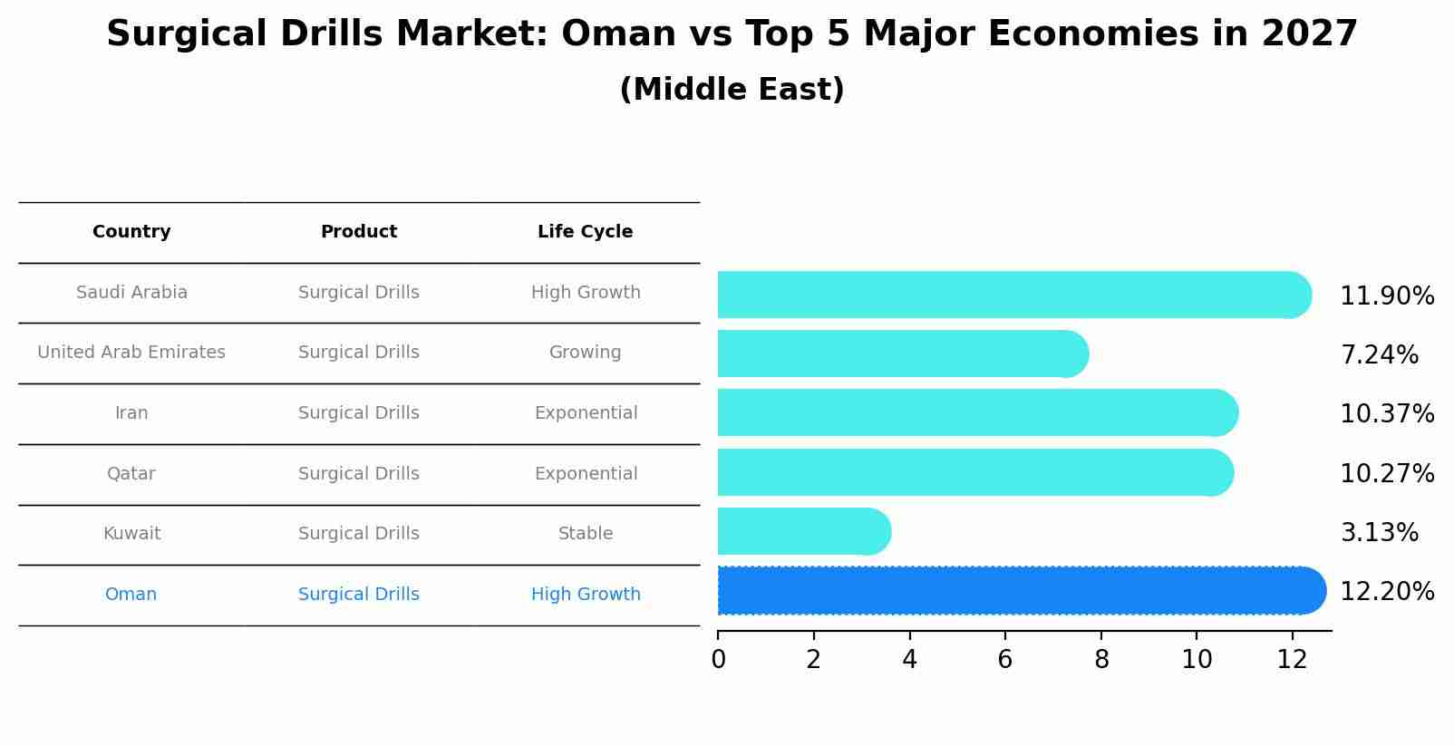 Surgical Drills Market: Oman vs Top 5 Major Economies in 2027 (Middle East)