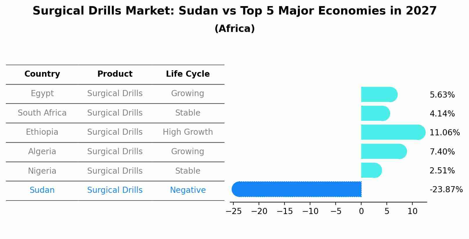 Surgical Drills Market: Sudan vs Top 5 Major Economies in 2027 (Africa)