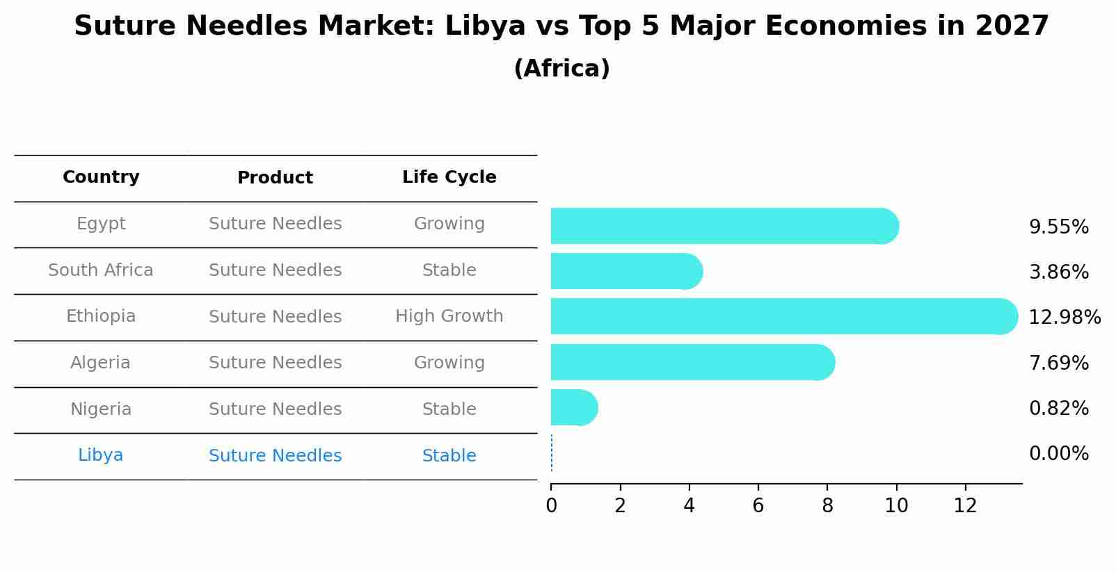 Suture Needles Market: Libya vs Top 5 Major Economies in 2027 (Africa)