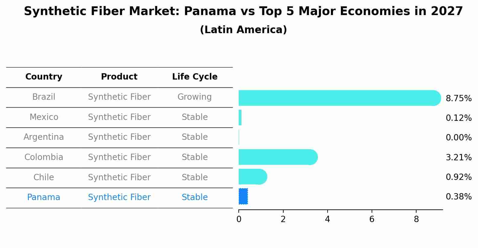 Synthetic Fiber Market: Panama vs Top 5 Major Economies in 2027 (Latin America)