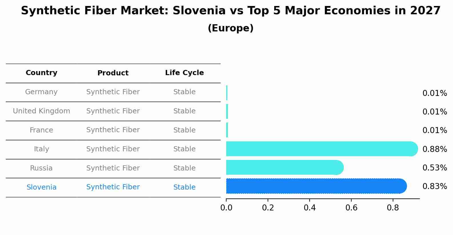 Synthetic Fiber Market: Slovenia vs Top 5 Major Economies in 2027 (Europe)