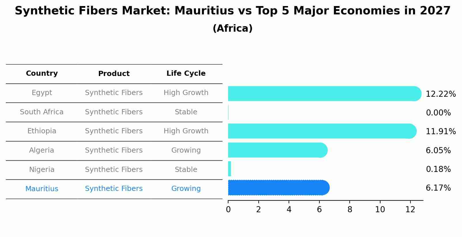 Synthetic Fibers Market: Mauritius vs Top 5 Major Economies in 2027 (Africa)