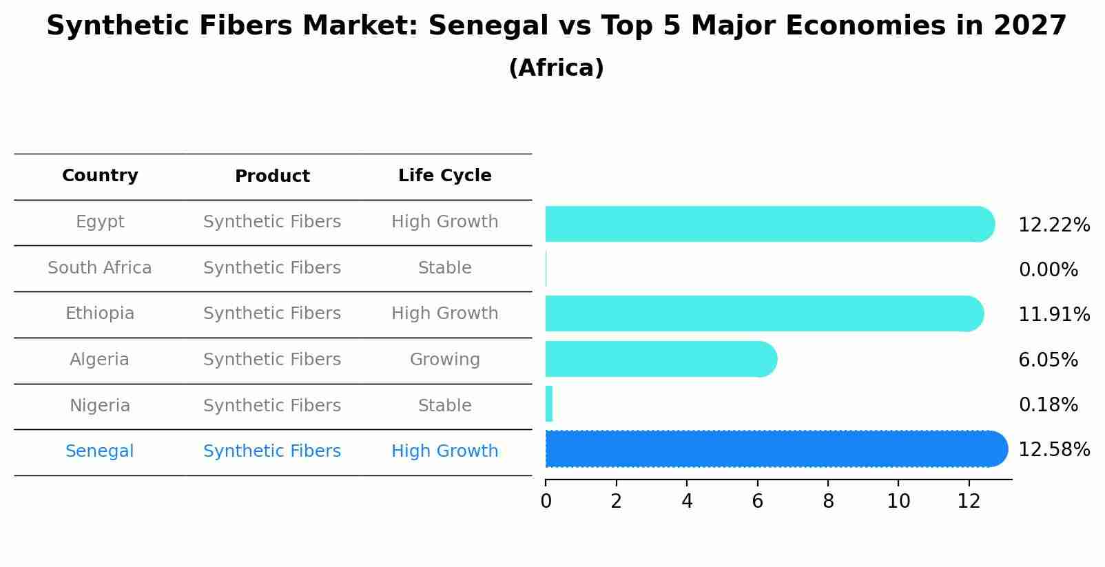 Synthetic Fibers Market: Senegal vs Top 5 Major Economies in 2027 (Africa)