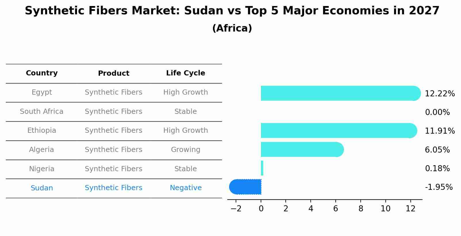 Synthetic Fibers Market: Sudan vs Top 5 Major Economies in 2027 (Africa)