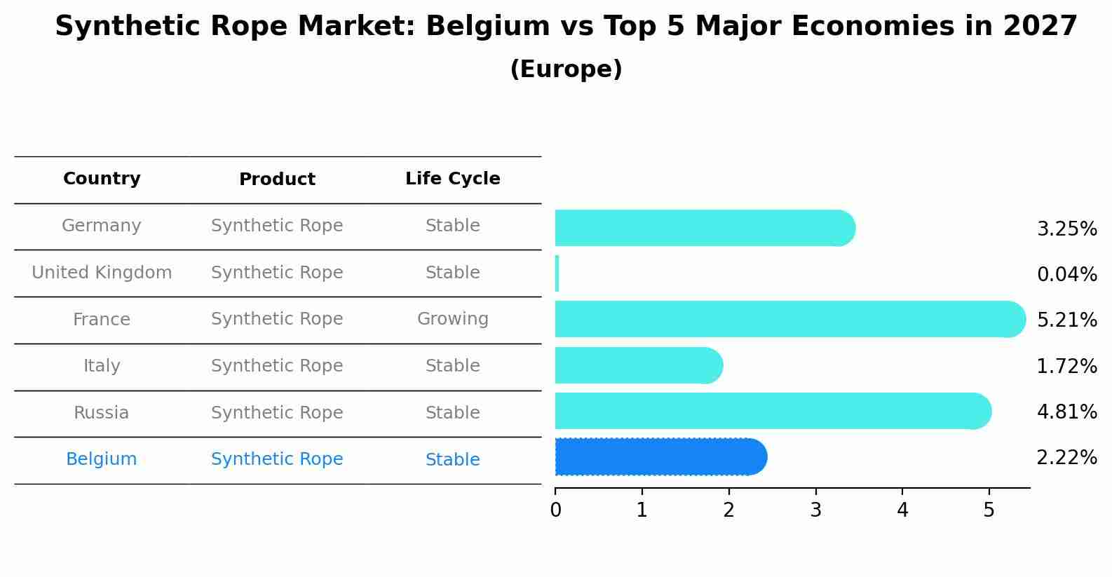 Synthetic Rope Market: Belgium vs Top 5 Major Economies in 2027 (Europe)