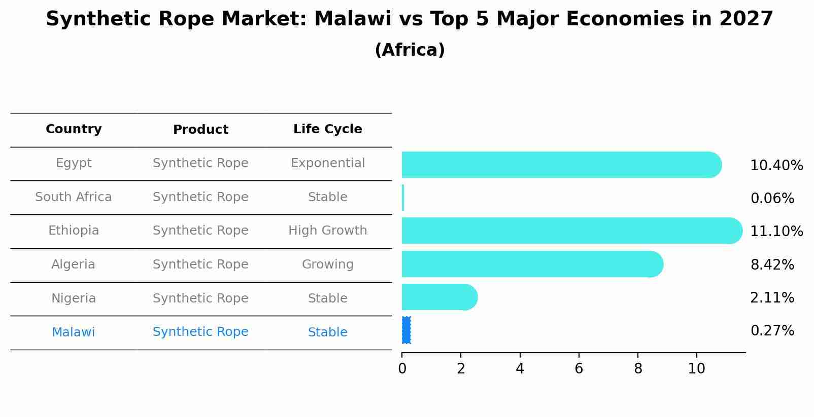 Synthetic Rope Market: Malawi vs Top 5 Major Economies in 2027 (Africa)