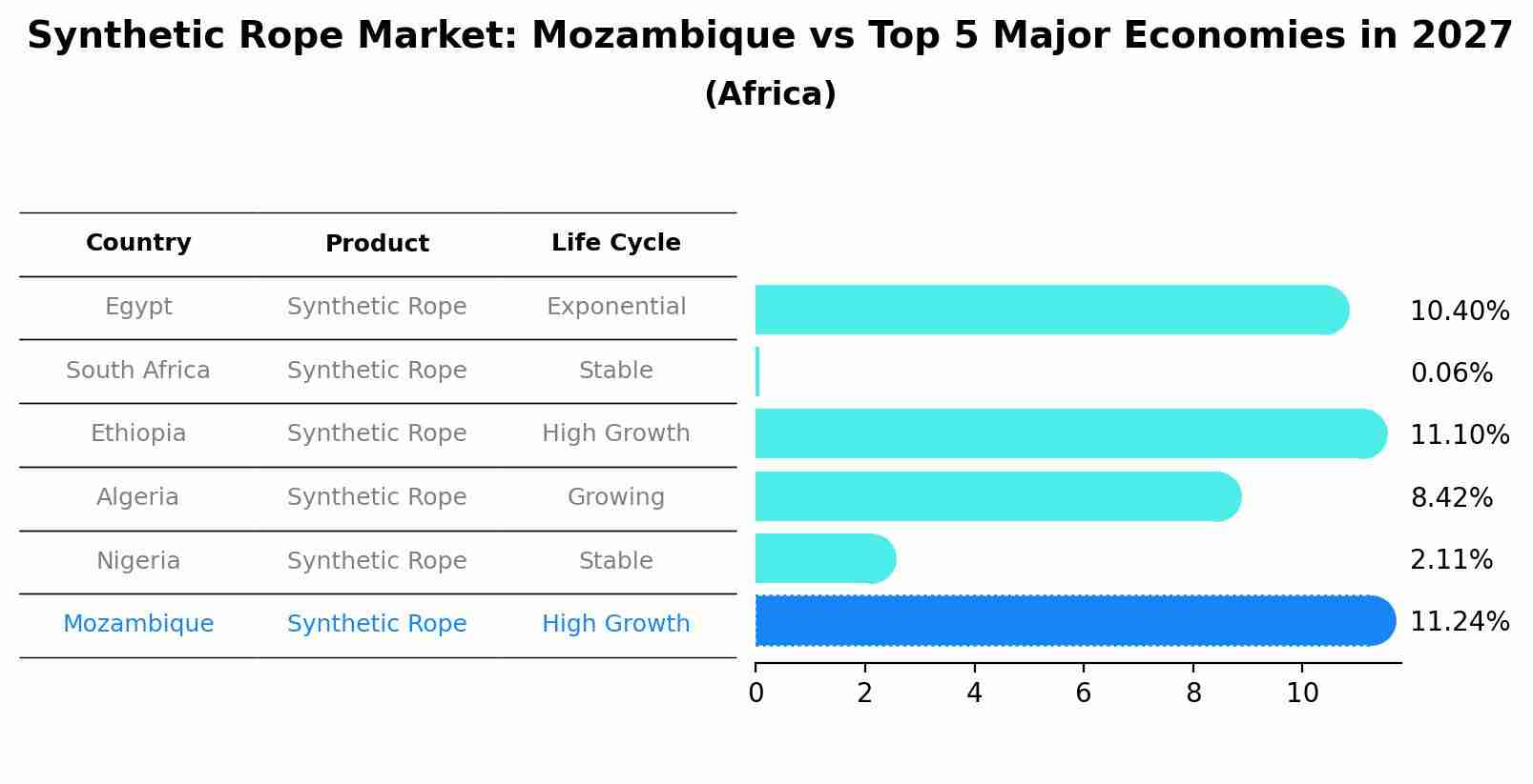Synthetic Rope Market: Mozambique vs Top 5 Major Economies in 2027 (Africa)