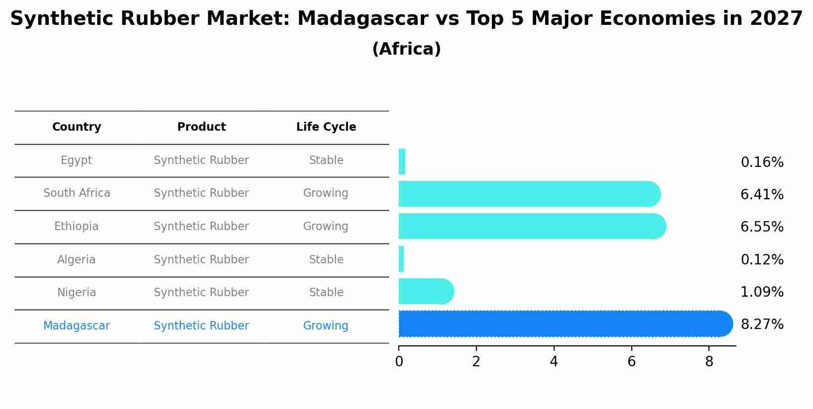 Synthetic Rubber Market: Madagascar vs Top 5 Major Economies in 2027 (Africa)