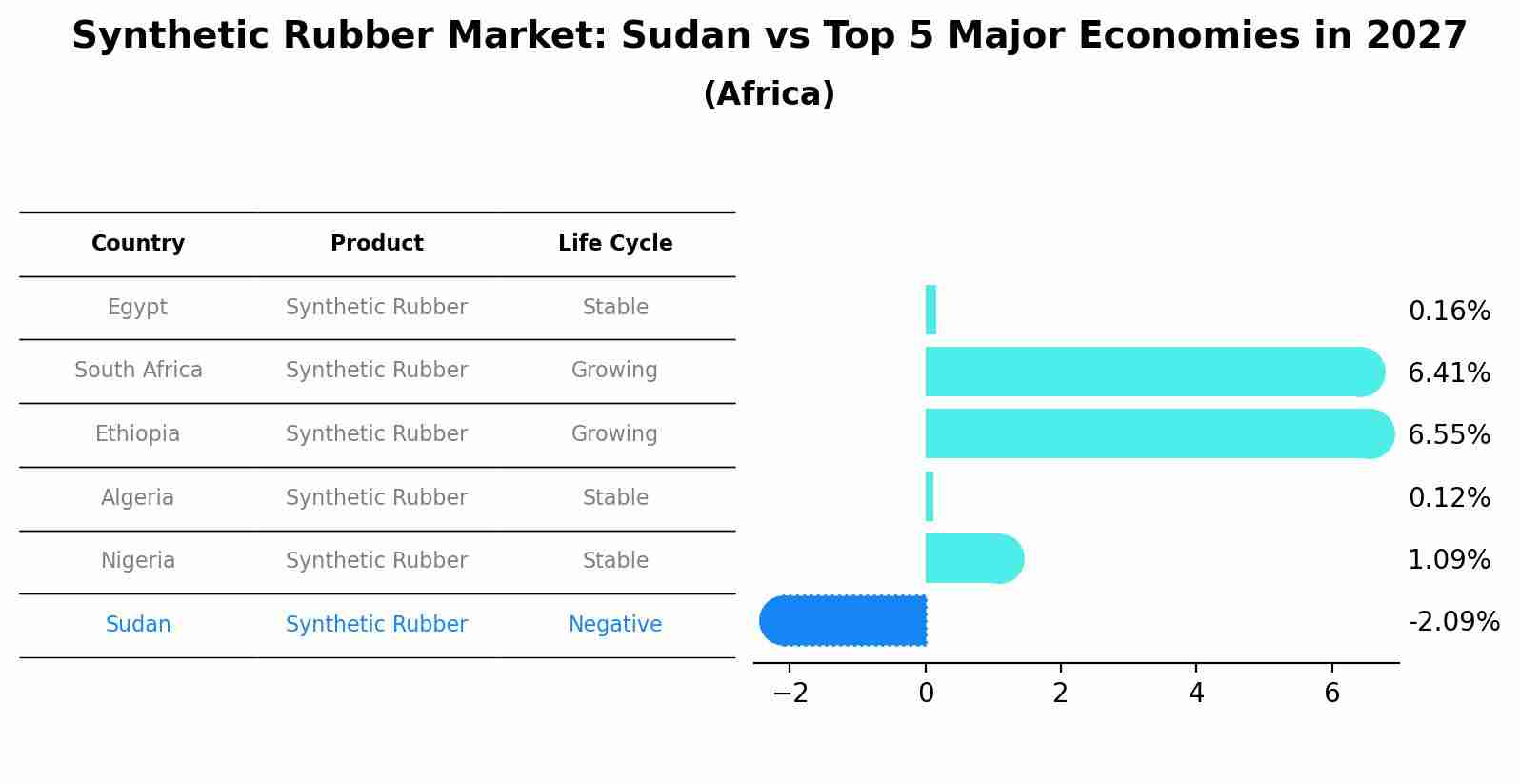 Synthetic Rubber Market: Sudan vs Top 5 Major Economies in 2027 (Africa)