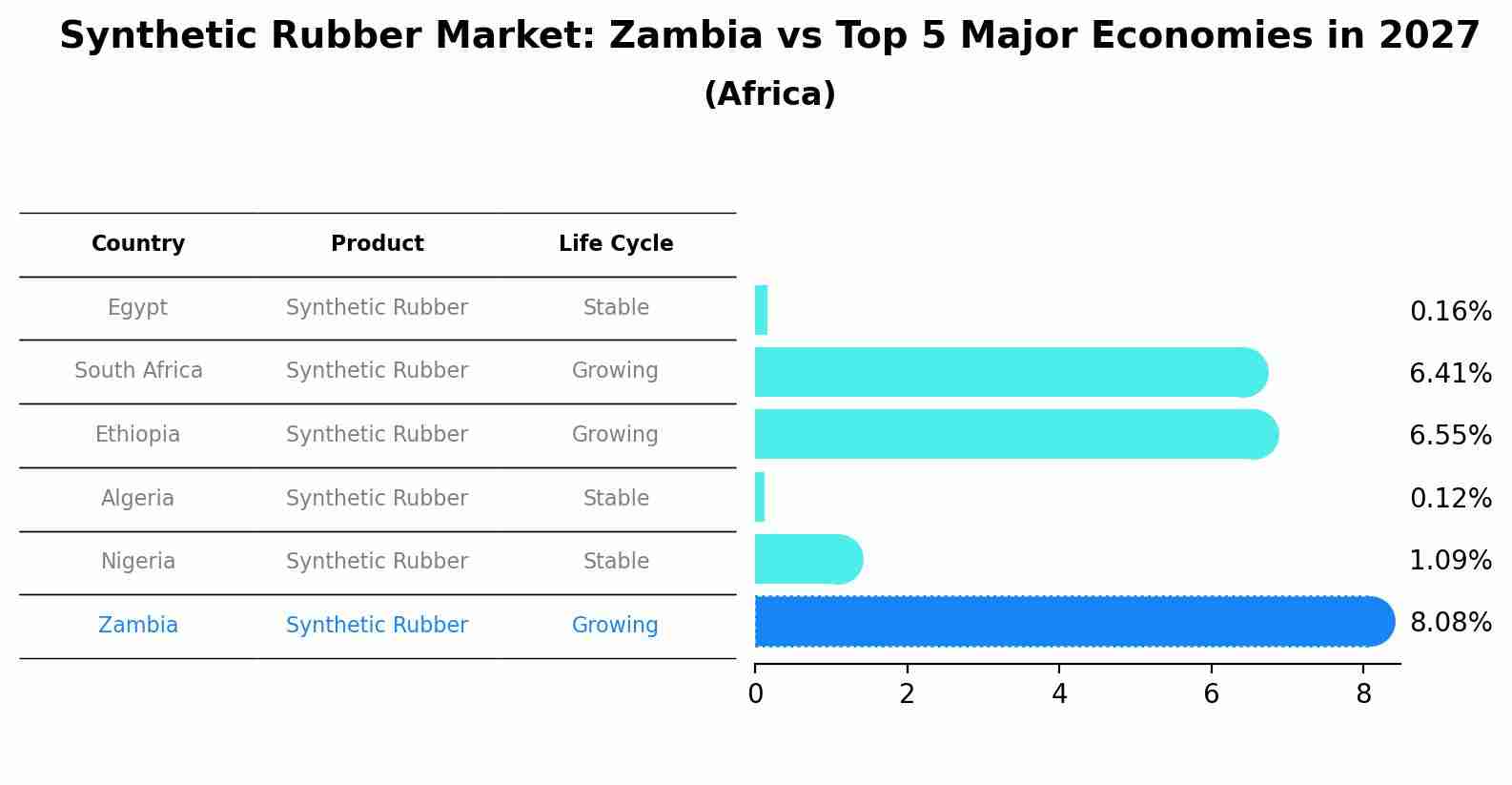 Synthetic Rubber Market: Zambia vs Top 5 Major Economies in 2027 (Africa)