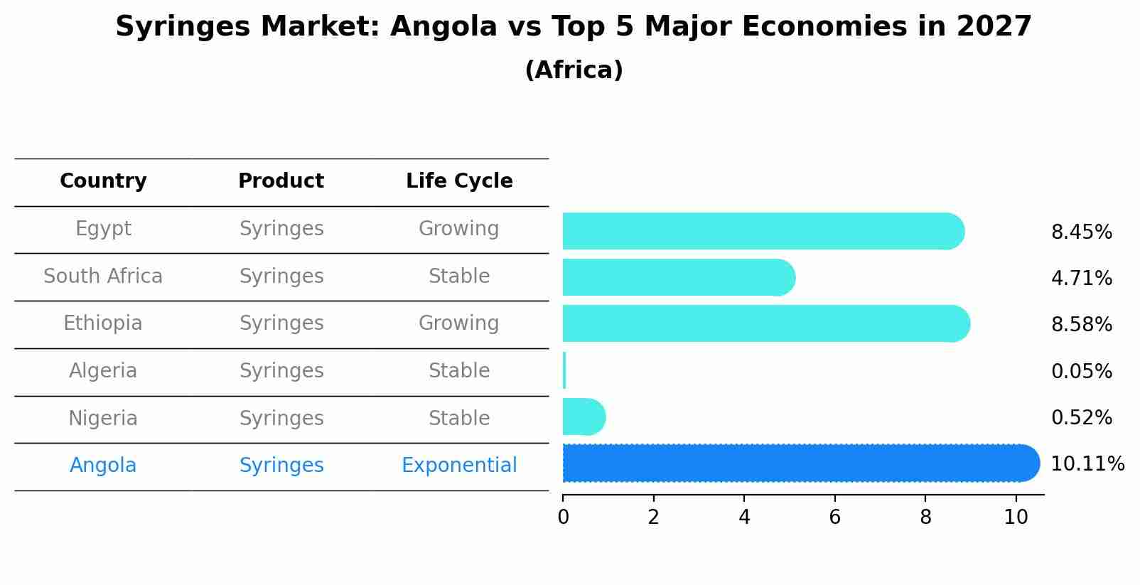 Syringes Market: Angola vs Top 5 Major Economies in 2027 (Africa)
