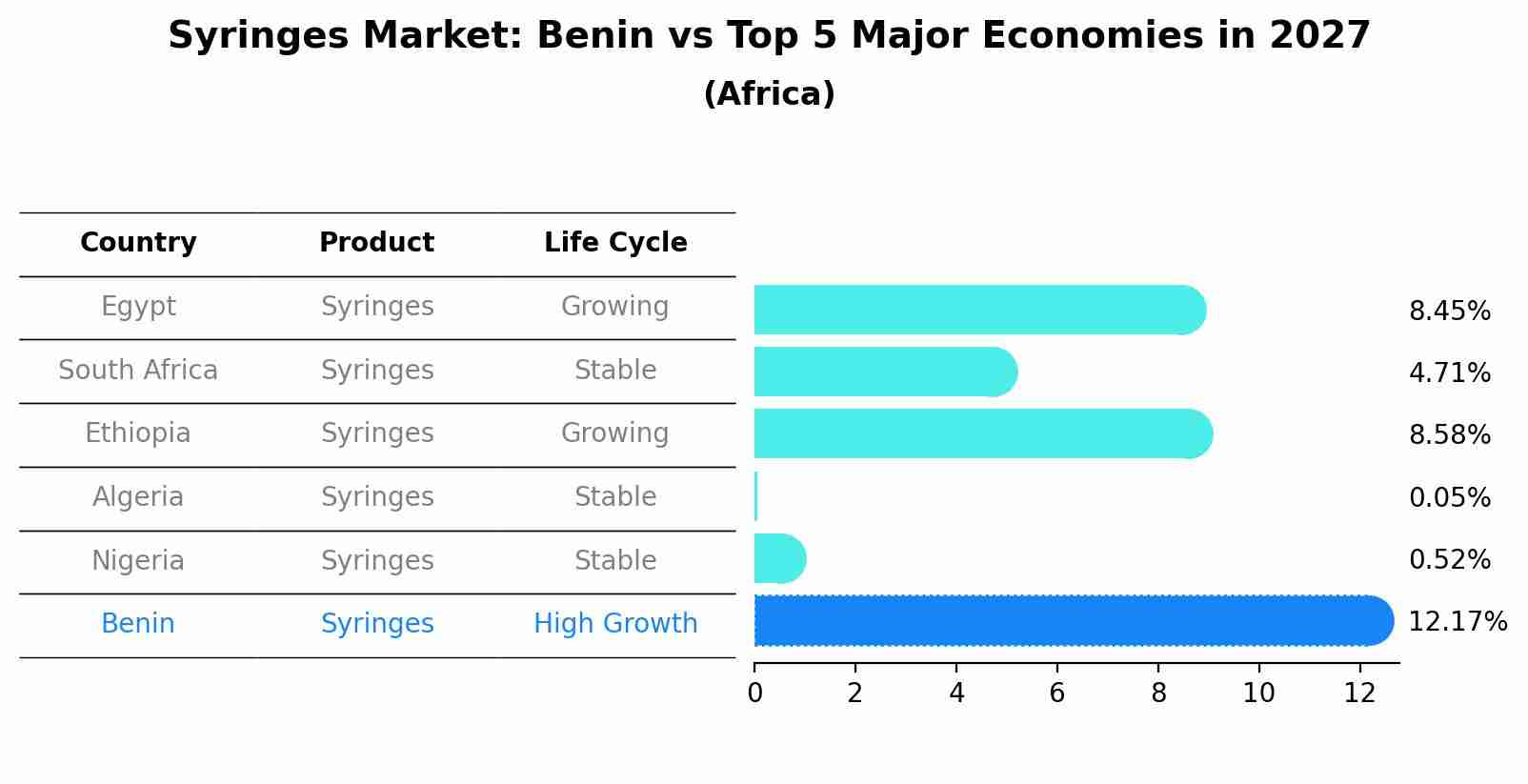 Syringes Market: Benin vs Top 5 Major Economies in 2027 (Africa)
