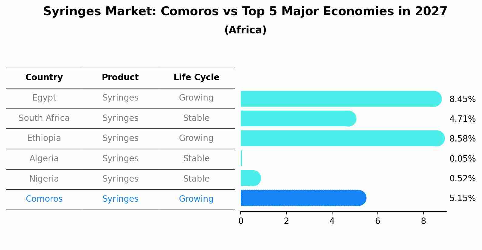 Syringes Market: Comoros vs Top 5 Major Economies in 2027 (Africa)
