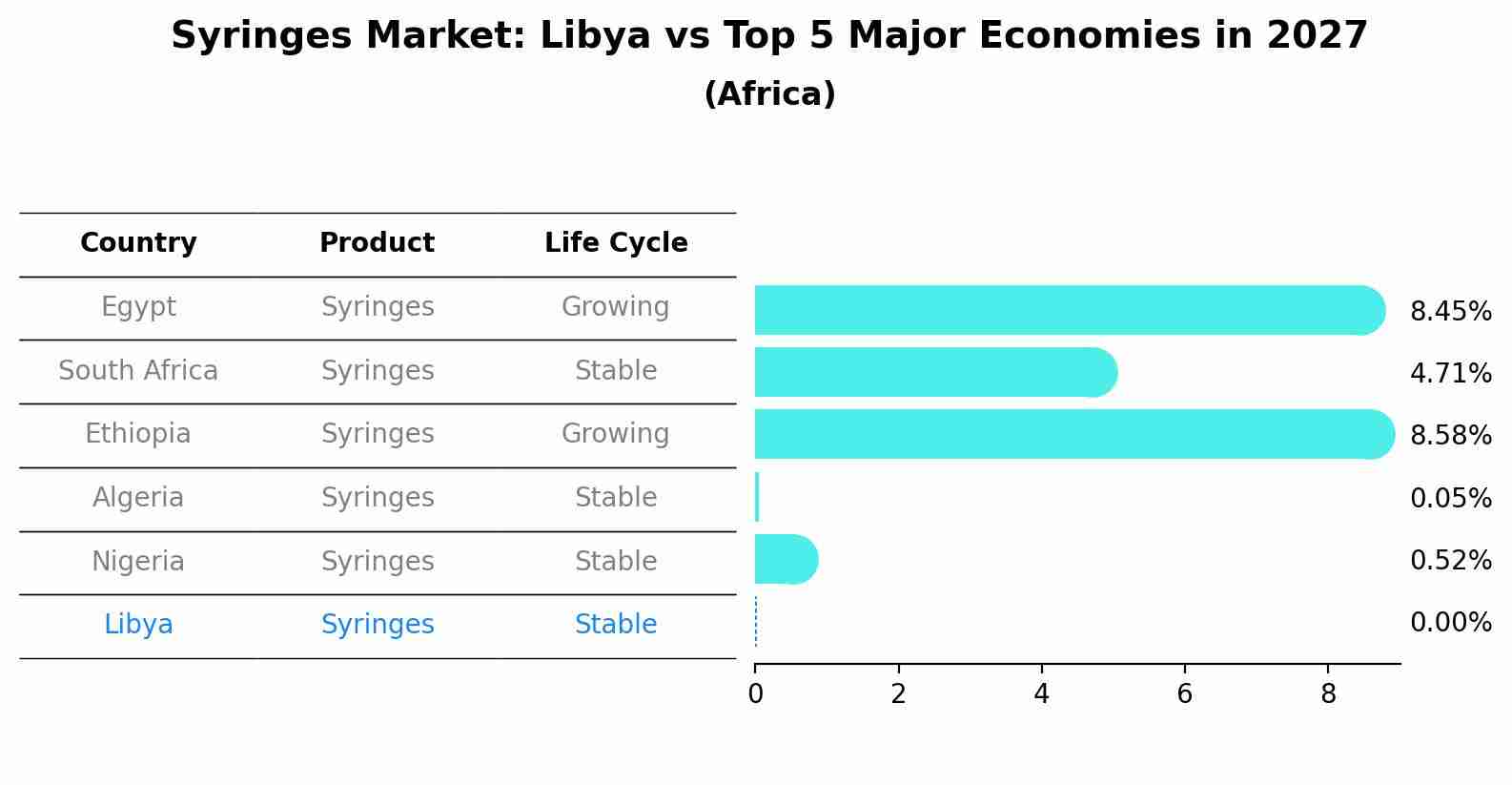 Syringes Market: Libya vs Top 5 Major Economies in 2027 (Africa)