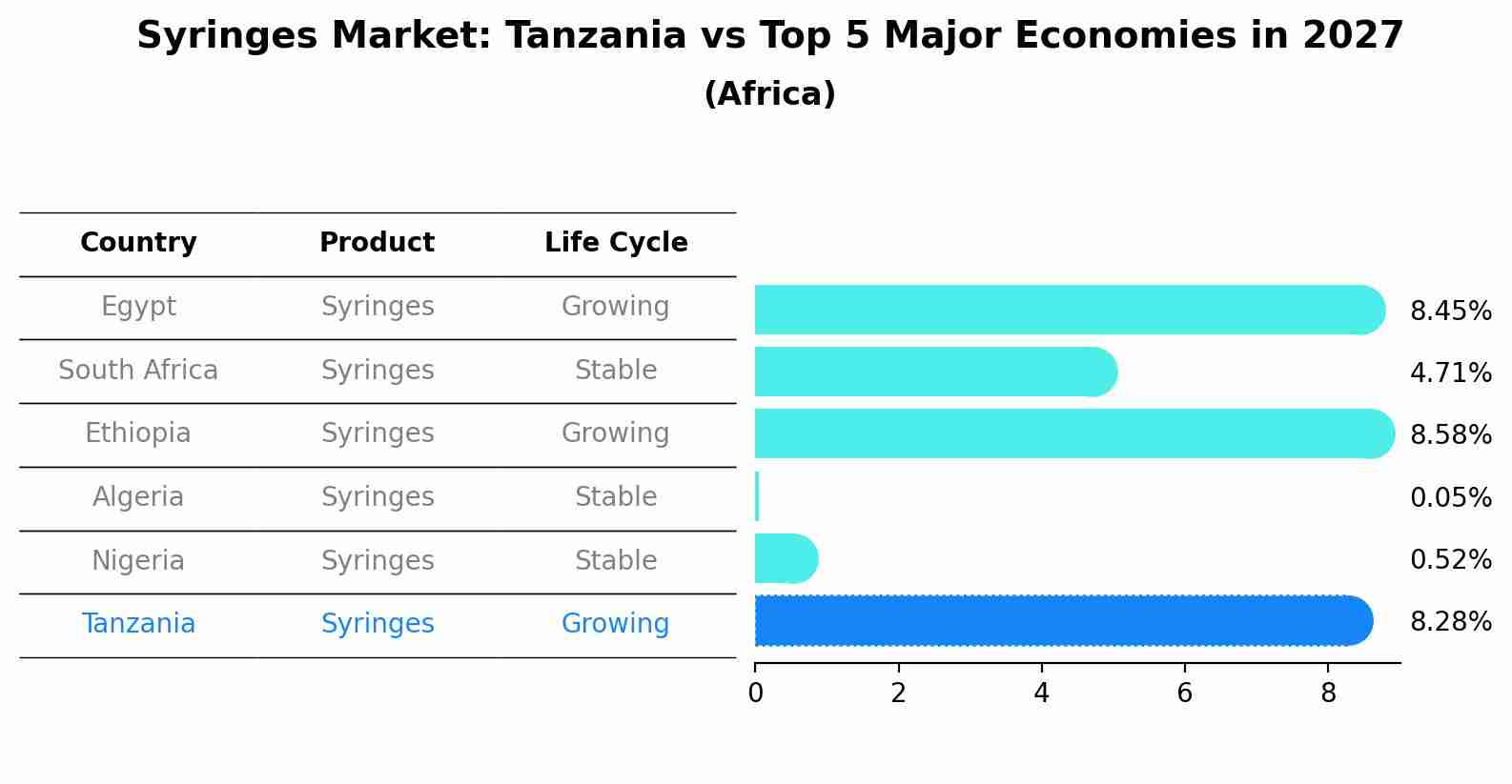 Syringes Market: Tanzania vs Top 5 Major Economies in 2027 (Africa)