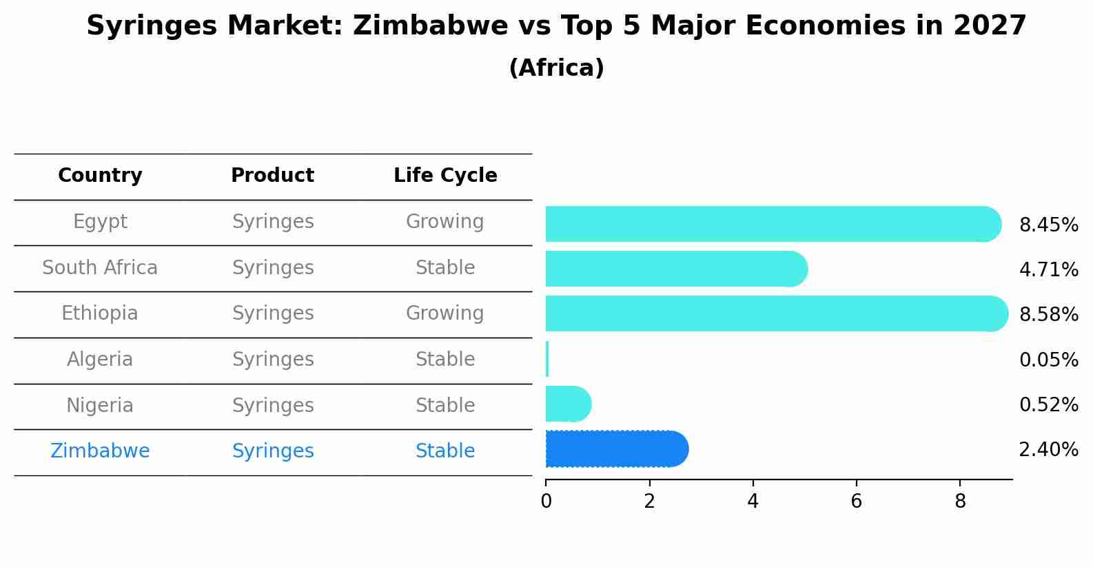 Syringes Market: Zimbabwe vs Top 5 Major Economies in 2027 (Africa)