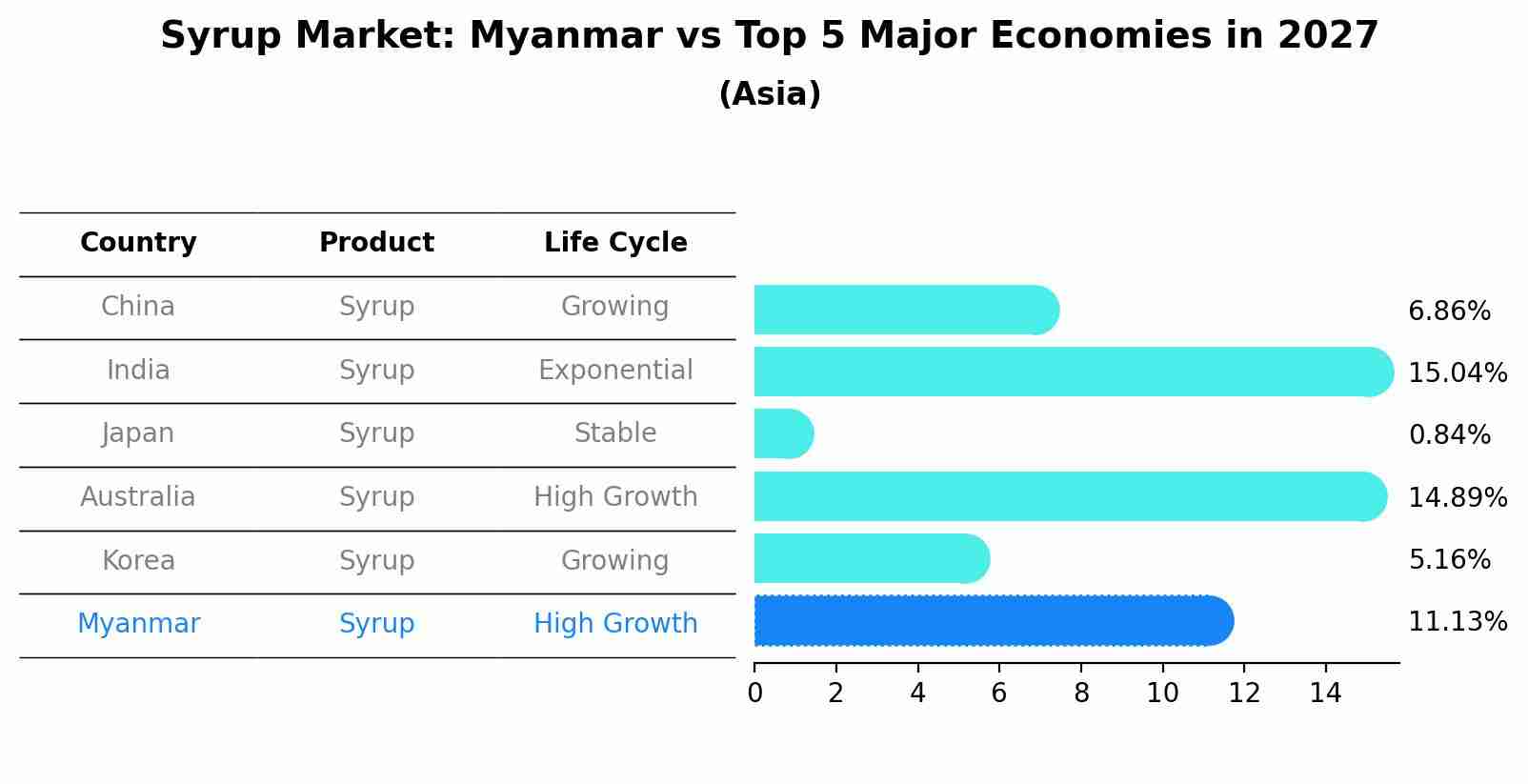 Syrup Market: Myanmar vs Top 5 Major Economies in 2027 (Asia)