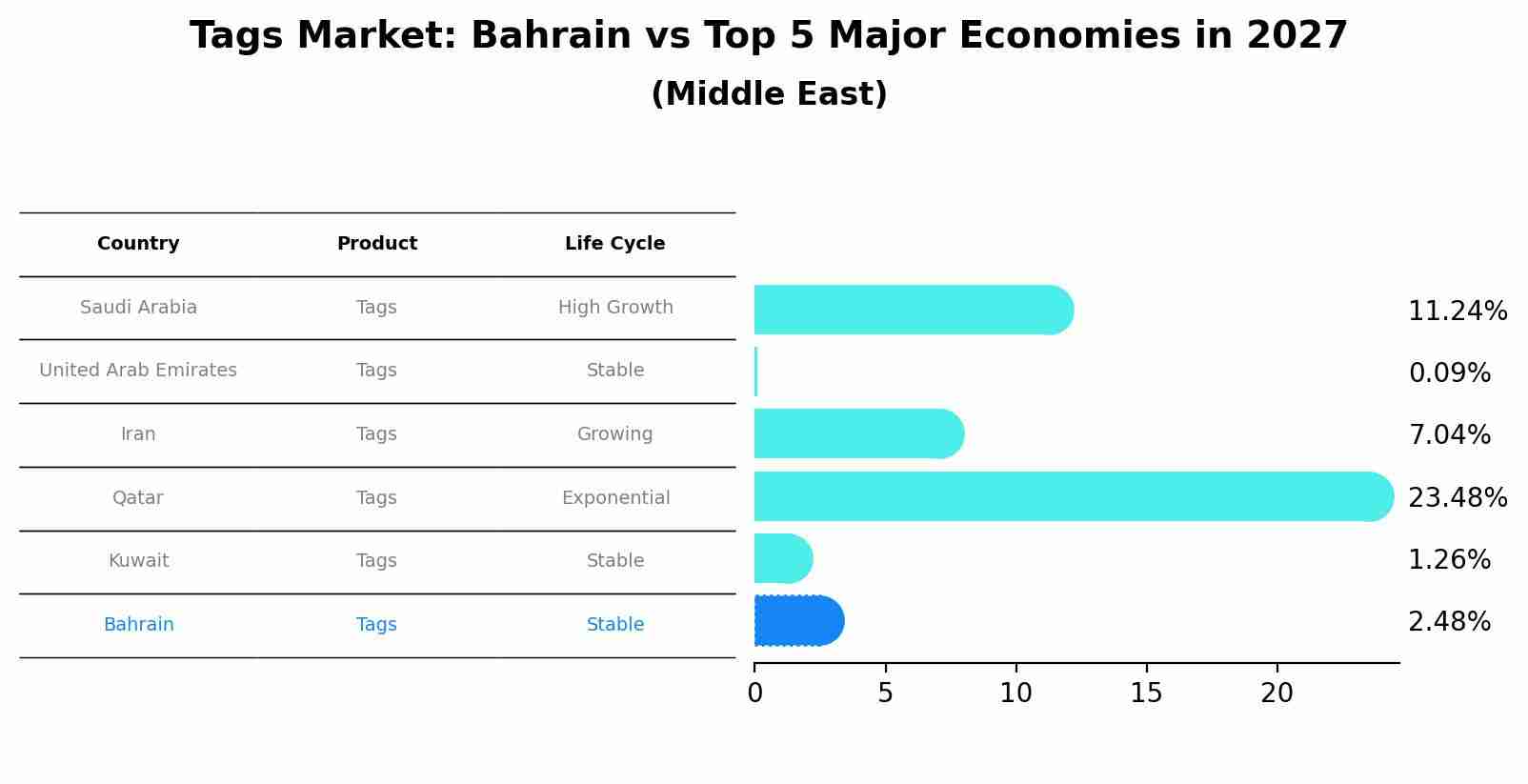 Tags Market: Bahrain vs Top 5 Major Economies in 2027 (Middle East)