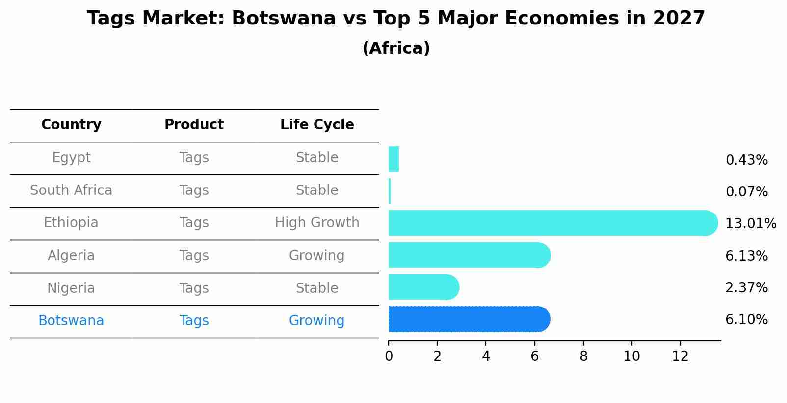 Tags Market: Botswana vs Top 5 Major Economies in 2027 (Africa)