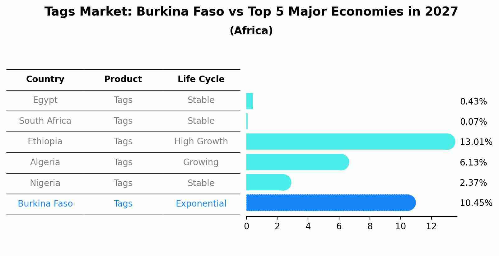 Tags Market: Burkina Faso vs Top 5 Major Economies in 2027 (Africa)