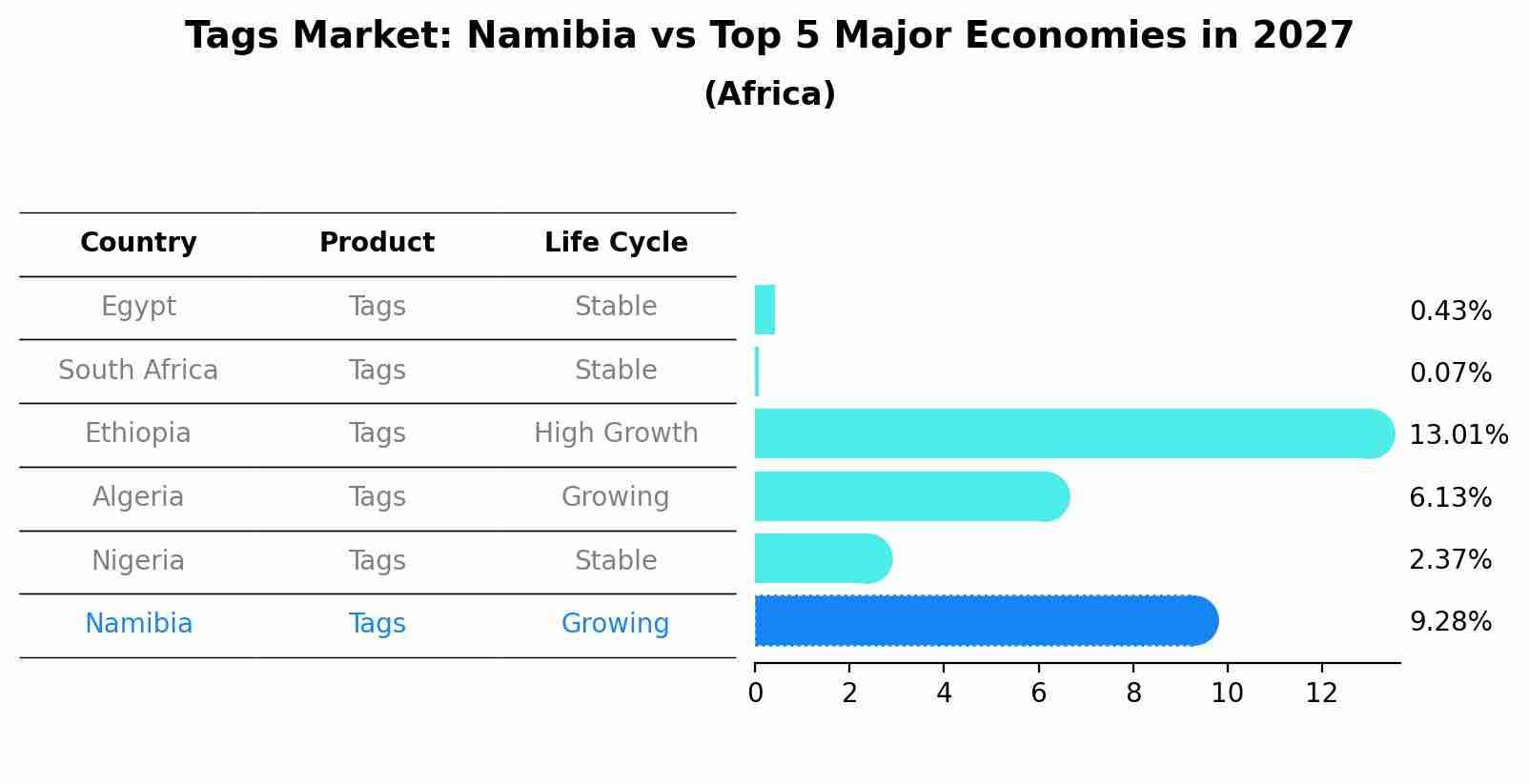 Tags Market: Namibia vs Top 5 Major Economies in 2027 (Africa)