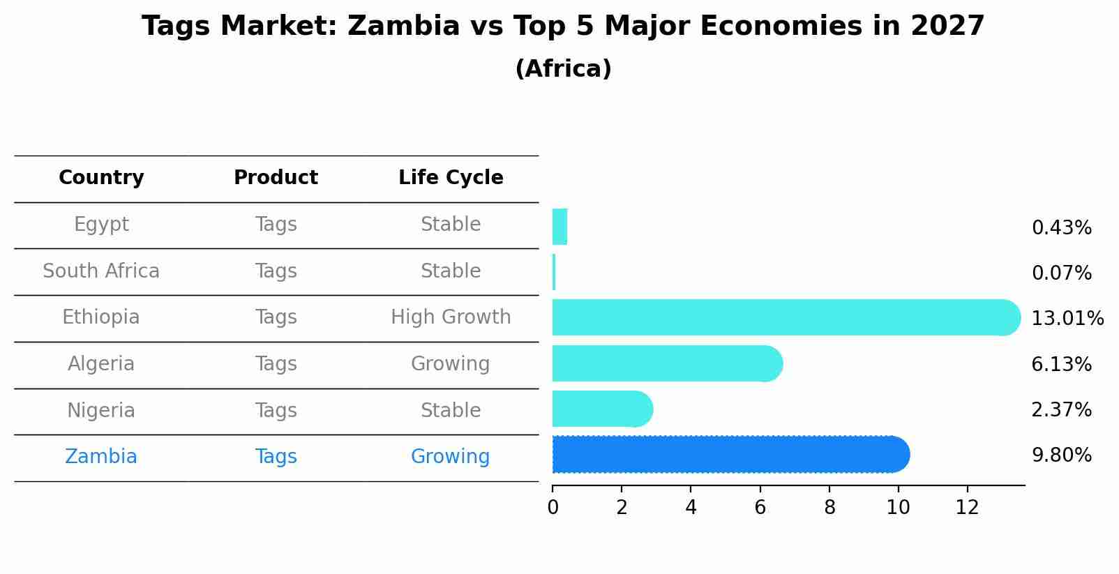 Tags Market: Zambia vs Top 5 Major Economies in 2027 (Africa)