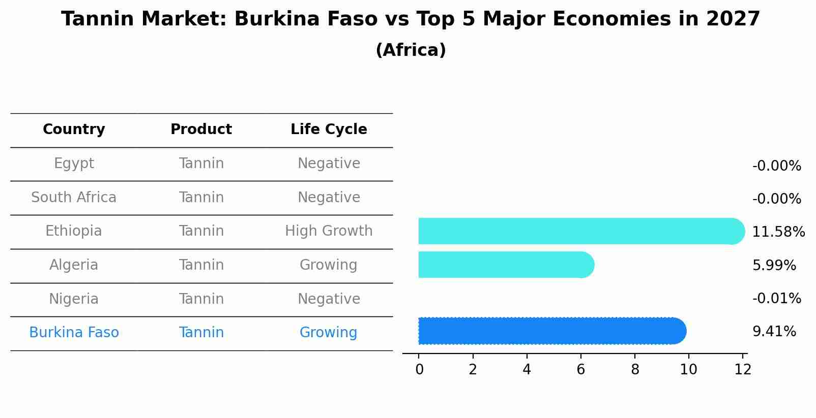Tannin Market: Burkina Faso vs Top 5 Major Economies in 2027 (Africa)