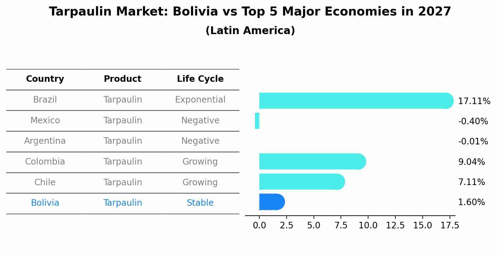 Tarpaulin Market: Bolivia vs Top 5 Major Economies in 2027 (Latin America)