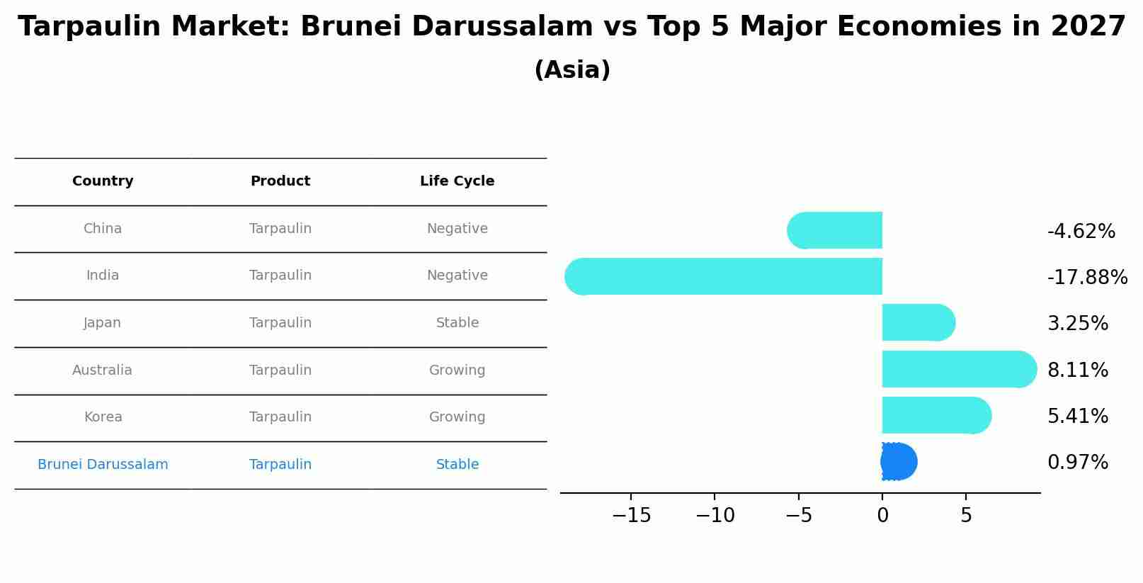 Tarpaulin Market: Brunei Darussalam vs Top 5 Major Economies in 2027 (Asia)