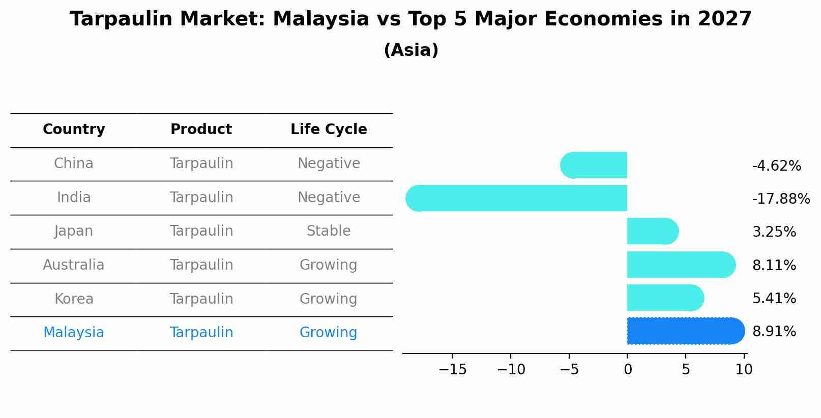 Tarpaulin Market: Malaysia vs Top 5 Major Economies in 2027 (Asia)
