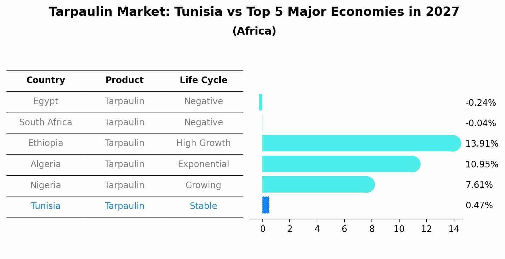 Tarpaulin Market: Tunisia vs Top 5 Major Economies in 2027 (Africa)