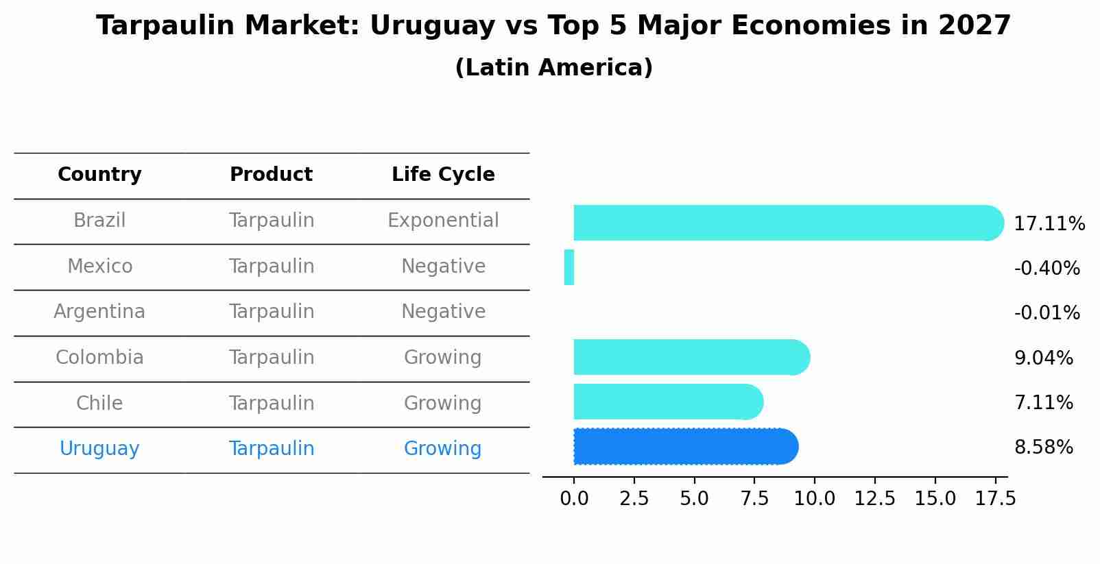 Tarpaulin Market: Uruguay vs Top 5 Major Economies in 2027 (Latin America)