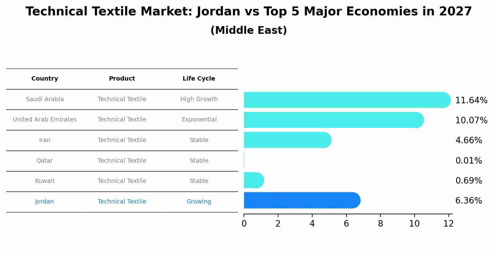 Technical Textile Market: Jordan vs Top 5 Major Economies in 2027 (Middle East)